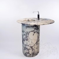 Bathroom sink - Tao Naxos Arabescato Oro Marble 85 x 43 cm