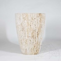 Romano Classic Riven Travertine Flower Pot, 40 x 30 x 30 cm