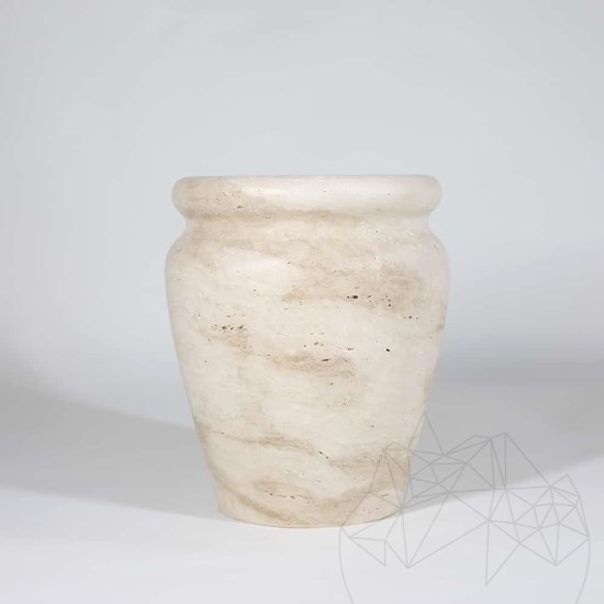 Roma Classic Travertine Vase, 30 x 25 x 25 cm