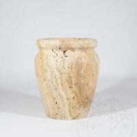 Roma Yellow Travertine Vase, 30 x 25 x 25 cm