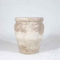 Roma Latte Travertine Vase, 30 x 25 x 25 cm