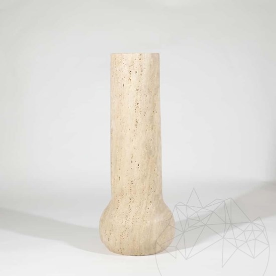 Milano Classic Riven Travertine Vase, 50 x 20 x 10 cm