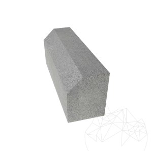 Black Beauty Basalt Kerbstone (sawn cut + chamfer 1L), 10 x 15 x 50 cm