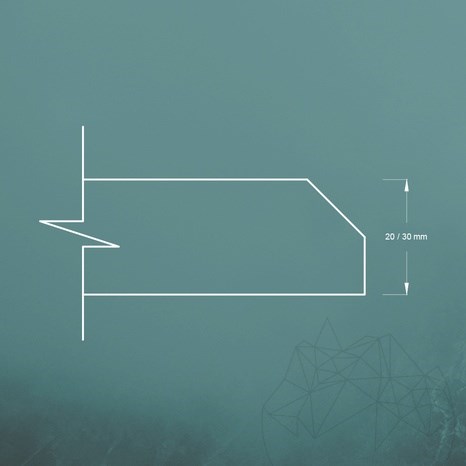 Machining service: 1/2 Byzot + polished edge - special pieces Travertine Polisat/Mat