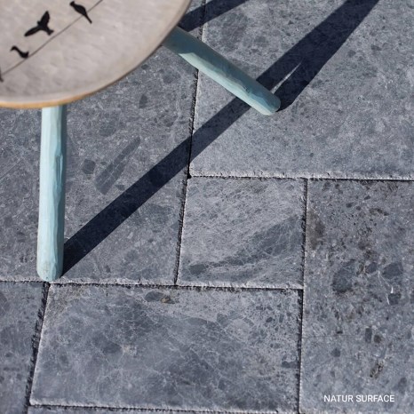 Ceppo Grey Brushed & Chiseled Edge Marble French Pattern Set, 1.2 cm