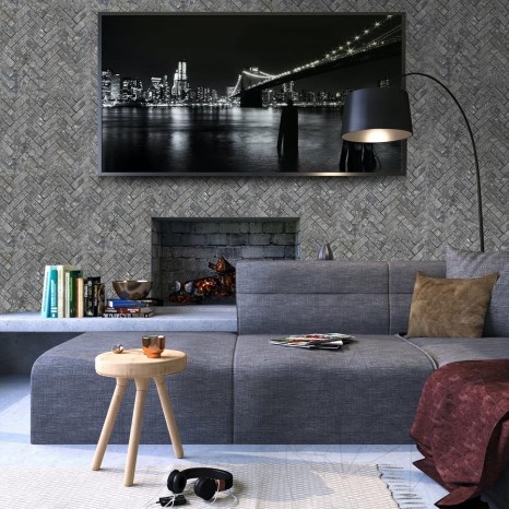 Ceppo Grey Chevron Honed Marble Mosaic