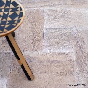 Latte PREMIUM Brushed Travertine French Pattern Set 1.2 cm