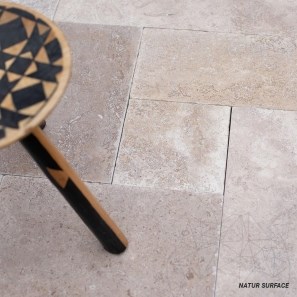Latte PREMIUM Tumbled Travertine French Pattern Set 1.2 cm
