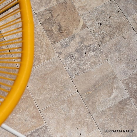 Walnut Cross Cut Tumbled Travertine 15.2 x 15.2 x 3 cm