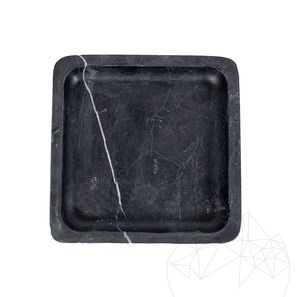 Nero Marble Decorative Squared Tray, 15 x 15 x 2.5 cm