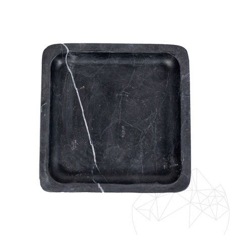 Nero Marble Decorative Squared Tray, 15 x 15 x 2.5 cm