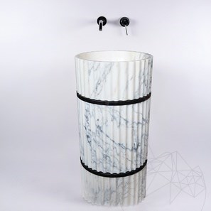 Arabescato Rifled Bathroom Sink Tao, 42 x 85 cm