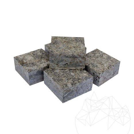 Extra Blue Labradorite All Sides Cut Flamed Cobblestone 10 x 10 x 5 cm
