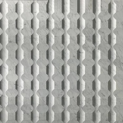 Carrara White Stud M Design Slab Marble 2CM