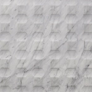 Carrara White Stud H Design Slab Marble 2CM