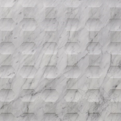 Carrara White Stud H Design Slab Marble 2CM