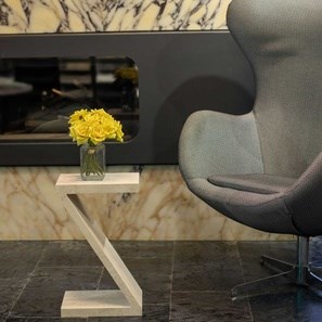 "Z" Travertine Coffee Side Table