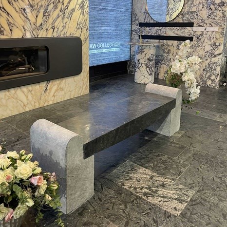 Romano Ceppo Marble Garden Bench, 165 x 40 x 50cm
