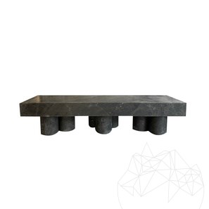 PureMess Ceppo Marble Garden Bench, 180 x 50 x 44 cm