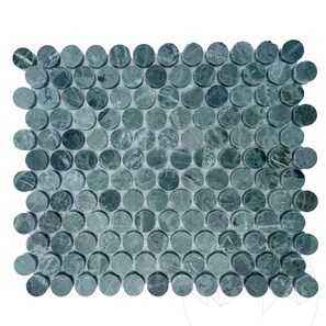 Mosaic Penny Teos Green Marble, 30.5 x 28 cm 