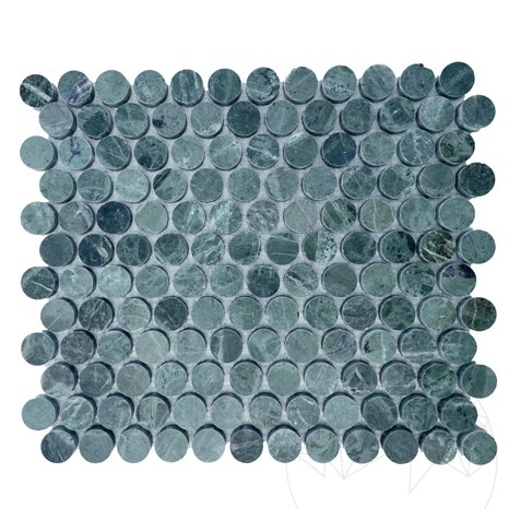 Mosaic Penny Teos Green Marble, 30.5 x 28 cm 