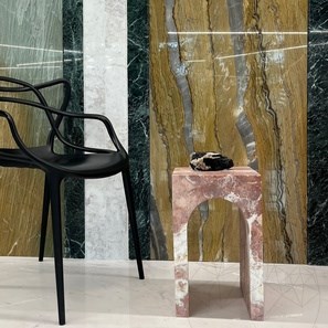 Opium Red Travertine Archy Side Table 