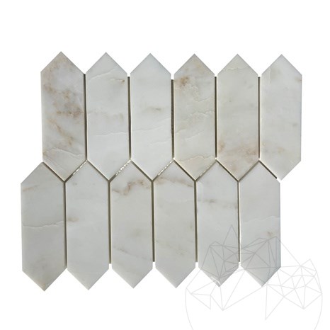 Arabescato Oro Marble Polished Pillar Mosaic 30.5 x 28 cm