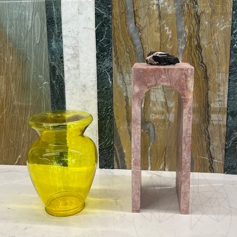 Opium Red Travertine Archy Small Console