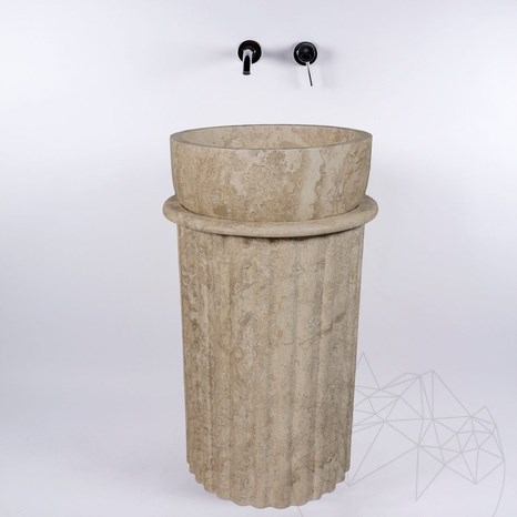 Colonnade Freestanding Sink Latte Travertine