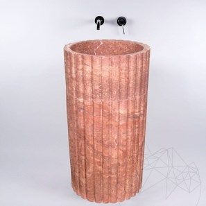 Scarlet Freestanding Sink Opium Red Travertine