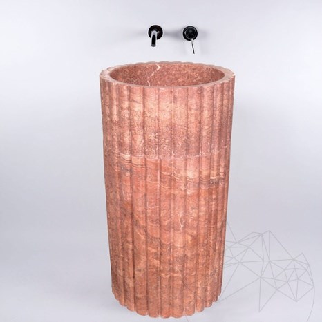 Scarlet Freestanding Sink Opium Red Travertine