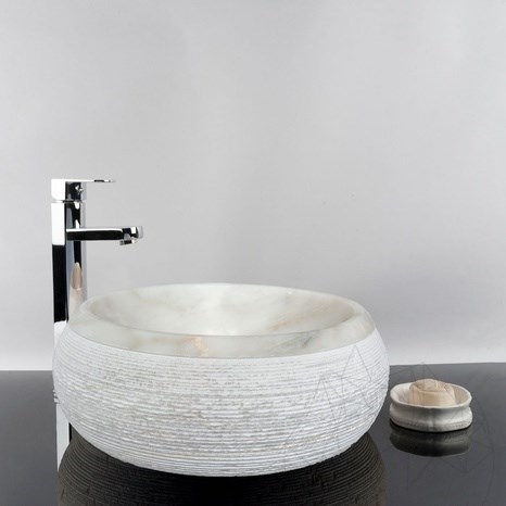 Bathroom Sink - Arabescato Oro Marble RS-24, 42 x 15 cm