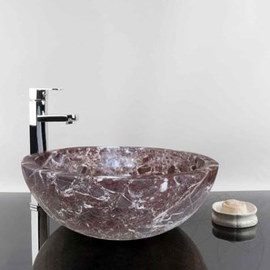 Bathroom Sink - Rosso Levanto Marble RS-5, 42 x 15 cm