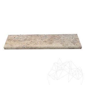 Latte Travertine Coping Stone, Antiqued Cross Cut, 3 x 15 x 61 cm