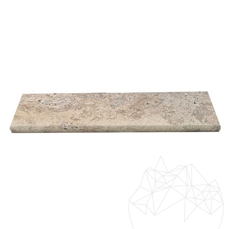 Latte Travertine Coping Stone, Antiqued Cross Cut, 3 x 15 x 61 cm