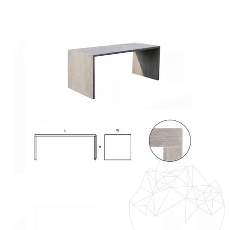 Garden Table Tavolo U - Sintered Stone, 80X180X4XH75 Premium