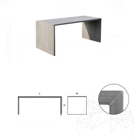 Garden Table Tavolo U - Sintered Stone, 80X180X4XH75 Economy