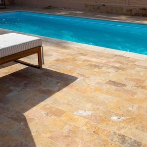 Yellow Cross Cut Tumbled Travertine 15.2 x 30.5 x 3 cm