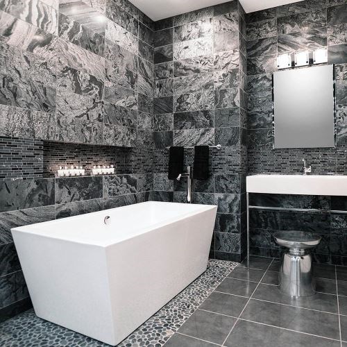 Natural Silver Slate, Polished, 60 x 30 x 1.2 cm | Ideal for Outdoor/Indoor, Vertical/Orizontal