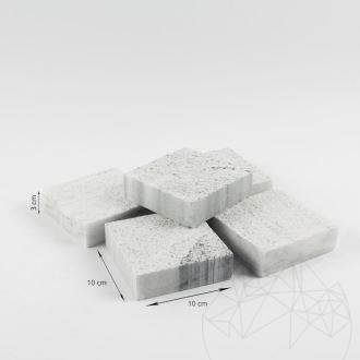 Kavala Bush Hammered Marble Cobblestone, 10 x 10 x 3 cm
