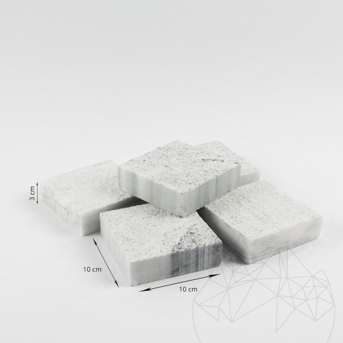 Kavala Bush Hammered Marble Cobblestone, 10 x 10 x 3 cm