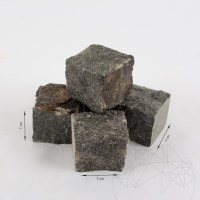 Anthracite Splitface Granite Cobblestone, 7 x 7 x 7 cm (1 ton = 5-6 sqm)
