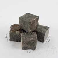 Anthracite Splitface Granite Cobblestone, 8 x 8 x 8 cm (1 ton = 5-6 sqm)