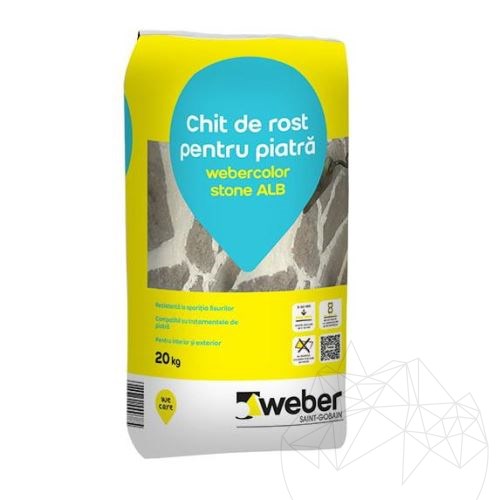 Weber Color Stone White 20 Kg - Natural stone flexible wall & floor wide joint grout
