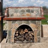 Barbeque Table with polygonal flagstone