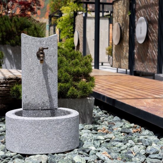Leopard White Granite - Freestanding Water Fountain (47 x 40 x 70 cm)