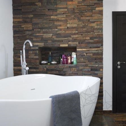 Brown Slate Wall Cladding Panel 15 x 60 cm