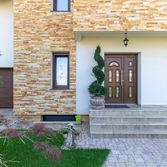 Yellow Splitface Travertine, 7.62 cm x FL x 2.1 cm