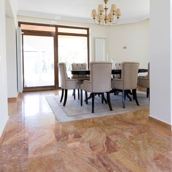 Peach Cross Cut Polished Travertine 61 x 30.5 x 1.2 cm