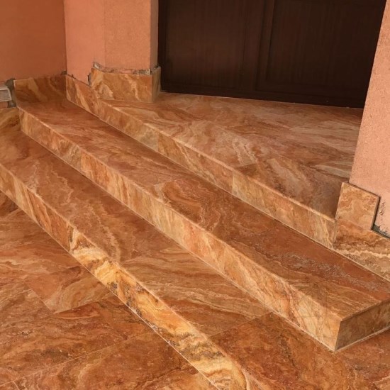 Peach Cross Cut Honed Travertine 61 x 30.5 x 1.2 cm